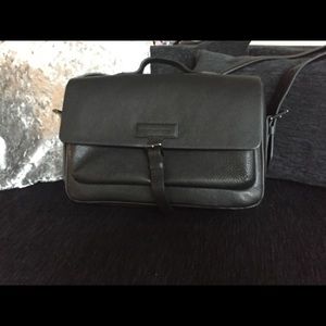 Black Leather Marc by Marc Jacobs Messenger Bag